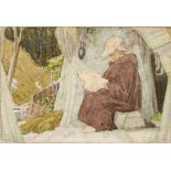 Charles March Gere (1869-1957) "Saint Francis" signed in pencil (lower right) watercolour 9 x