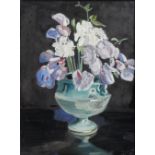Margaret Gere (1878-1965) "Pinks and Sweet Peas" signed (lower right), inscribed (to label on