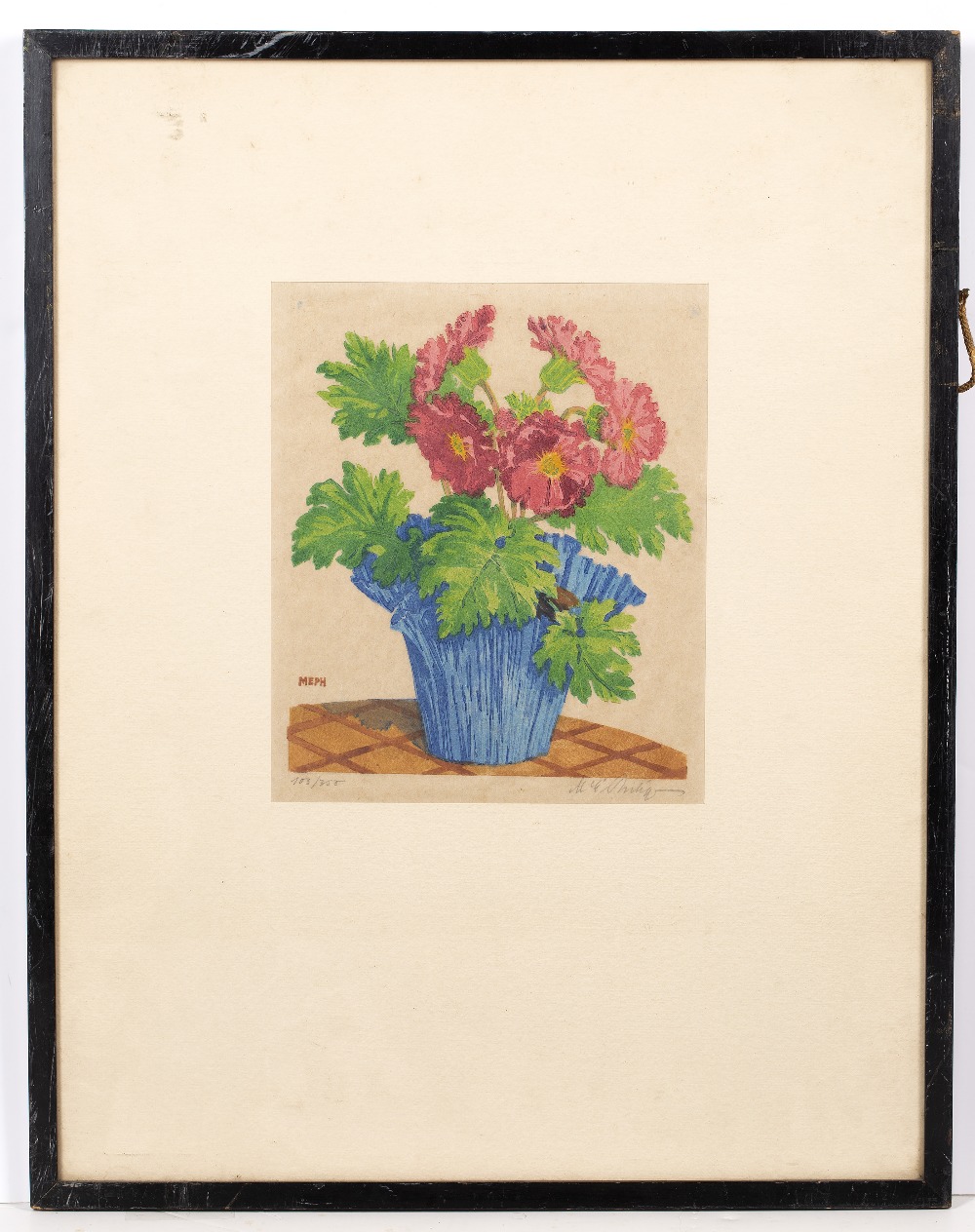 Martin Erich Philipp (1887-1978) Flowers in blue pot 105/300, signed and numbered in pencil (in - Image 4 of 6