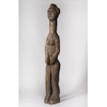 A MENDE FEMALE STANDING FIGURE, Sierra Leone, carved wood, 128cm high