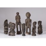 A GROUP OF MOSTLY EAST AFRICAN WOODEN DOLLS & FIGURES (7) provenance: TOMI VAN DUUREN COLLECTION