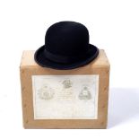 A BOWLER HAT, black, Henry Heath Limited, aperture 19.5 x 16cm, boxed