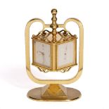 A MID 20TH CENTURY SWISS IMHOF PENDANT COMPENDIUM/WEATHER STATION the gilt brass cube form case