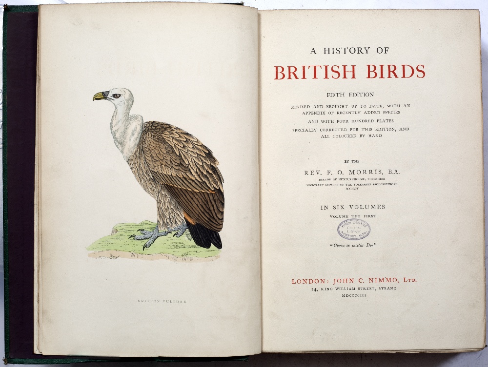 MORRIS, Rev. F.O. A History of British Birds, Nimmo, London, 1903, 5th edn. In 6 volumes. 3to. ( - Image 2 of 7