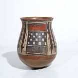A PRE-COLUMBIAN, NAZCA, TERRACOTTA POT, with white painted ground and