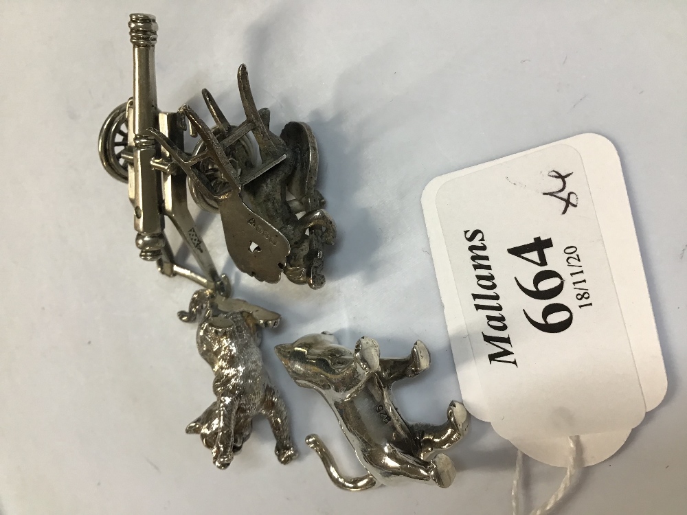 A LATE VICTORIAN SILVER MINIATURE FIGURE of a cherub, playing a lute seated upon a chair, import - Image 3 of 4