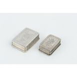 A WILLIAM IV SILVER RECTANGULAR VINAIGRETTE, engraved with foliage within a border of flowers and