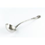 A LATE VICTORIAN SILVER KINGS PATTERN SOUP LADLE, by John Aldwinckle & Thomas Slater, London 1890,