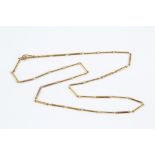 A 9CT GOLD FANCY-LINK NECKLACE, of baton-link design, signed O P Orlandini, length 81cm