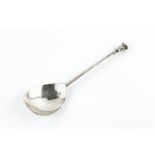 A JAMES SILVER SEAL TOP SPOON, with slightly tapering handle, the seal top with prick engraved