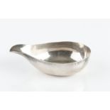 A GEORGE III SILVER PAP BOAT, of plain design, maker's mark rubbed, W?, London 1754, 11cm, 1.5oz