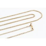 A YELLOW PRECIOUS METAL FANCY-LINK LONG CHAIN, with swivel clasp, length 156cm