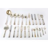 AN EXTENSIVE SERVICE OF GERMAN FLATWARE AND CUTLERY, with tapered handles, comprising a soup