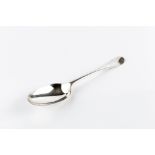 A GEORGE II SCOTTISH SILVER HANOVERIAN TABLESPOON, by Ebenezer Oliphant, assay master marks of