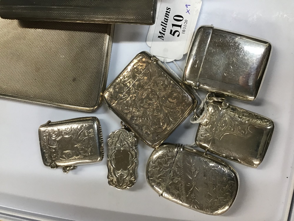 A COLLECTION OF SIX VICTORIAN AND EDWARDIAN SILVER VESTA CASES, five of them with foliate engraved - Image 3 of 4