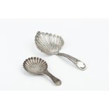 A GEORGE IV SILVER CADDY SPOON, with lobed circular bowl and bright cut handle, by Ledsam & Vale,