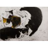 Elizabeth Blackadder (b.1931) Three Cats, 1992 10/50, signed and numbered in pencil (in the