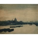 Norman Thomas Janes (1892-1980) Morning on the Thames, Blackfriars 21/40, signed and numbered in