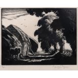 George Soper (1870-1942) Haystacks by a country lane 6/50, signed and numbered in pencil (in the
