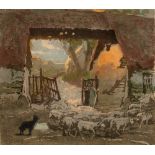 Charles Hodge Mackie (1862-1920) The Return of the Flock signed in pencil (lower left) woodcut 35