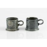 Walter Keeler (b.1942) Two mugs salt-glazed impressed potter's seals both 7.5cm high (2).