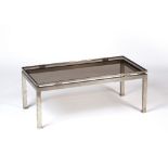 Guy Lefevre (1933-2018) for Maison Jansen Coffee table, circa 1960 brushed steel frame 37cm high, 92