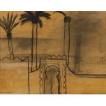 Naomi Frears (b.1963) Maro Palms signed and titled mixed media with charcoal 28 x 38cm.