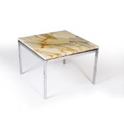 Florence Knoll (1917-2019) for Knoll International Coffee table square marble top over chrome