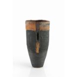 Robin Welch (1936-2019) Vessel stoneware, with dark glaze to the body below a band of russet glaze