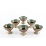 Mo Abbaro (Mo Abdalla) (1933-2016) A set of six stem cups stoneware with mottled glaze each