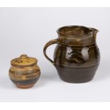 Sid Tustin (1914-2005) at Winchcombe Pottery Jug slipware impressed potter's and pottery seals 14.