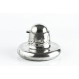 Archibald Knox (1864-1933) Inkwell pewter with glass liner stamped '0164 Solkets English Pewter' and