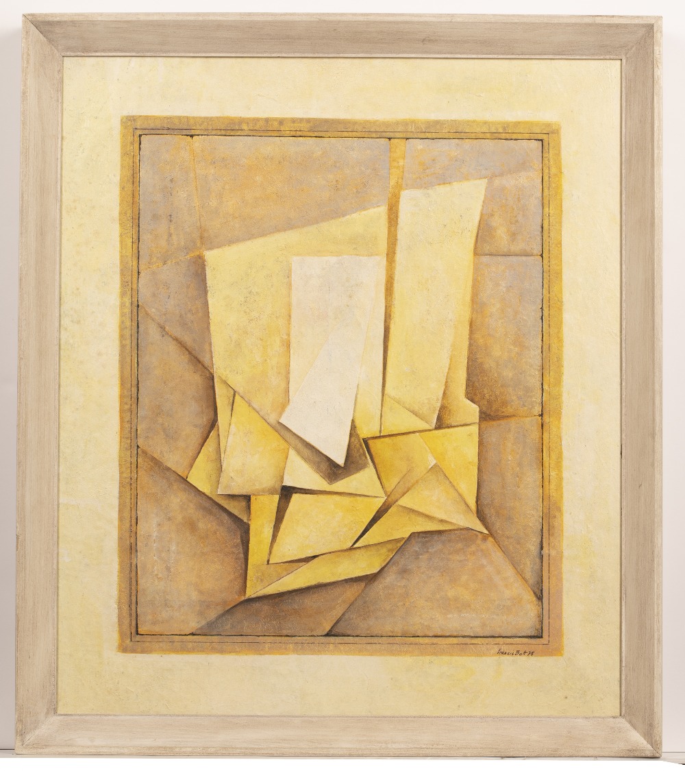 Francis Bott (1904-1998) Composition, 1975 signed and dated (lower right) oil on board 56 x 47cm. - Image 2 of 3