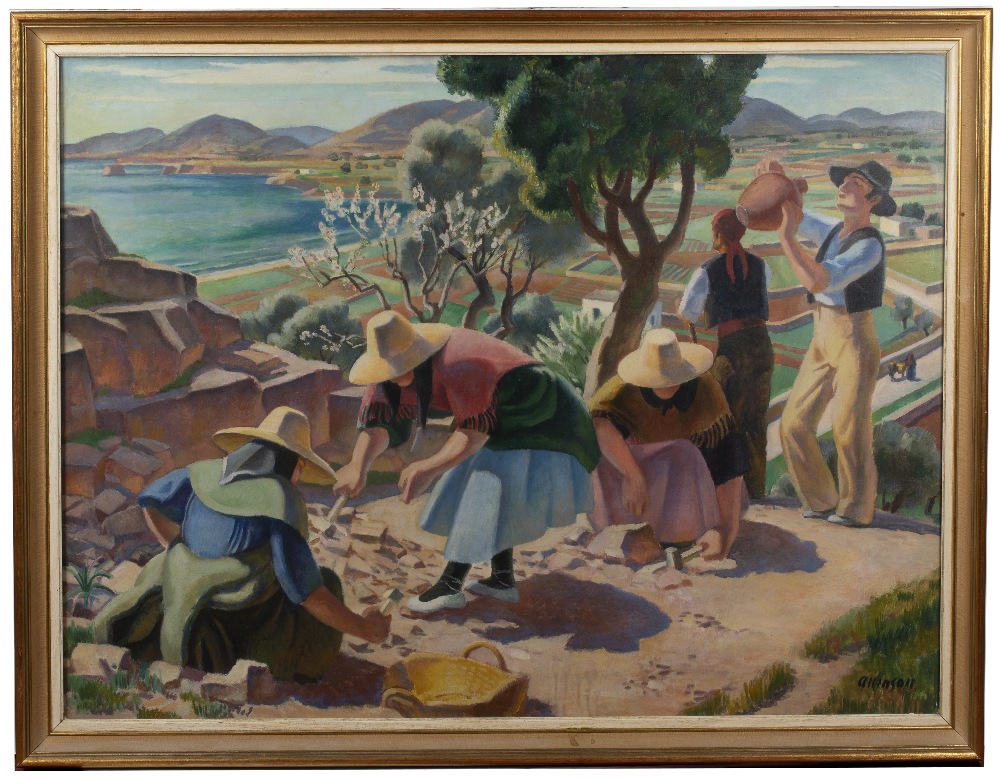 Adrian Allinson (1890-1959) The Stone Breakers signed (lower right) oil on canvas 74.5 x 99.5cm. - Image 2 of 3