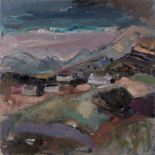Sheila MacMillan (1928-2015) Scottish landscape signed (to reverse) oil on canvas 50 x 50cm,