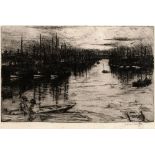 James McBey (1883-1959) Albert Basin, Amerdeen, 1905 signed in pencil (lower right) etching 17 x