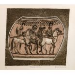 Valerie Thornton (1931-1991) Etruscan Warriors and Etruscan Encounter, 1983 both signed, titled, and