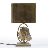 Maison Charles Table lamp, circa 1960 filigree brass base in the form of coral, with stepped