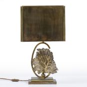 Maison Charles Table lamp, circa 1960 filigree brass base in the form of coral, with stepped