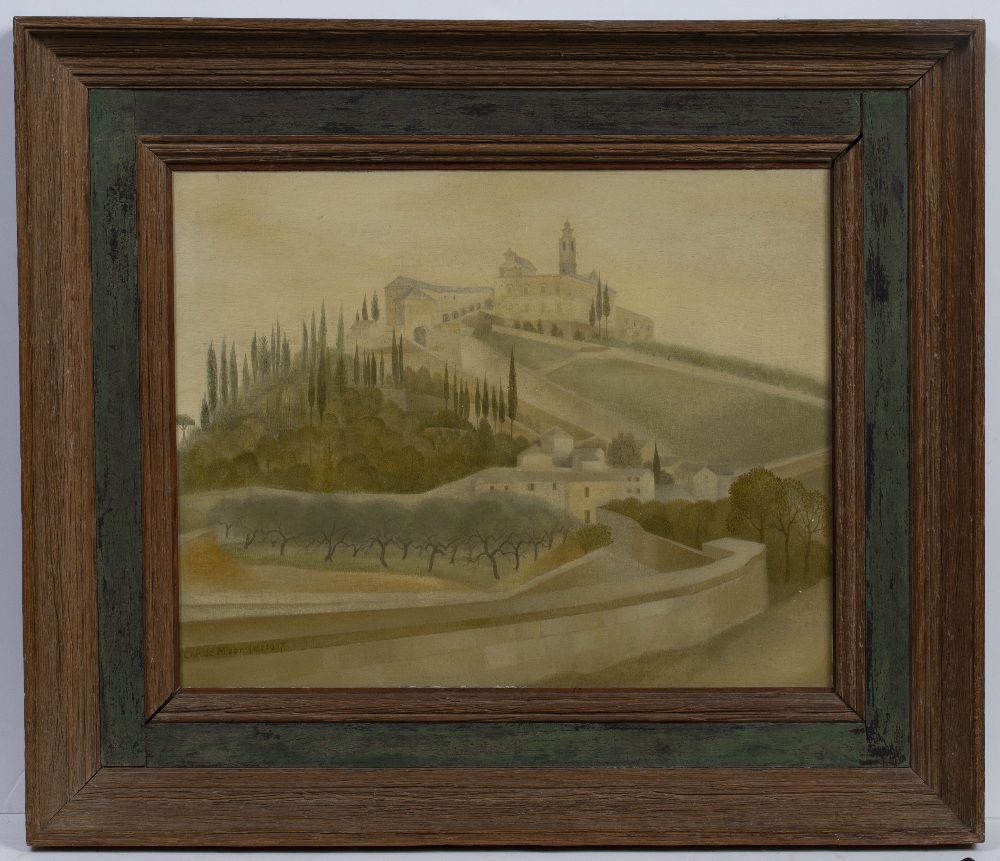 Chris De Moor (1899-1981) Certosa, 1937 signed and dated (lower left) oil on board 32 x 40cm. - Image 2 of 3