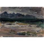 Sheila MacMillan (1928-2015) Ettrick Bay and Scalpsie Bay both signed and titled (to reverse) oil on