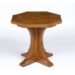 Robert Thompson of Kilburn (1876-1955) Mouseman coffee table oak with X-shaped base carved mouse