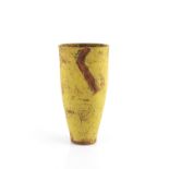 Robin Welch (1936-2019) Vessel stoneware, with textured ochre glaze and red triangle impressed