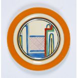 Clarice Cliff (1899-1972) Tennis pattern dish, circa 1930 Fantasque painted marks 17.6cm diameter.