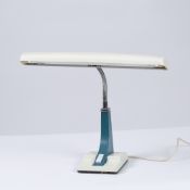 Pifco Bankers style desk lamp model no. 993, blue colourway 38cm high.