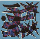 Alfred Manessier (1911-1993) Oiseaux sur Fond Bleu (Hommage à Braque) 86/100, signed and numbered in