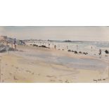 Lucy Willis (b.1954) Brittany Beach, 1995 signed and dated (lower right) watercolour 23 x 43.5cm.