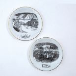 Laurence Whistler (1912-2000) for Wedgwood Tintern Abbey and Clifton Suspension Bridge two plates