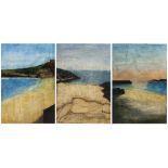 John Emanuel (b.1930) Triptych - St Ives Bay, The Island Porthmeor, Porthgwidden, 1999/2000 each