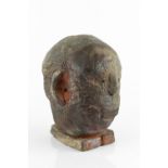 Charles Bound (b.1939) Head wood-fired impressed potter's seal 25cm high.